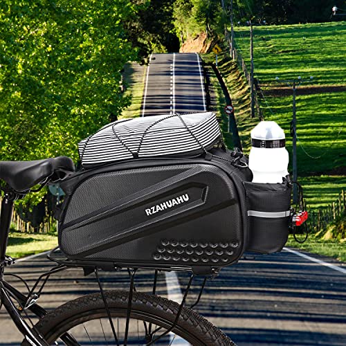 Rzahuahu Bike Rear Seat Bag Carbon Waterproof Cycling Bike Rear Seat Trunk Bag Accessories Cargo Pack Road Mtb Road Bicycle Carrier Bag Pannier Handbag #TOP6
