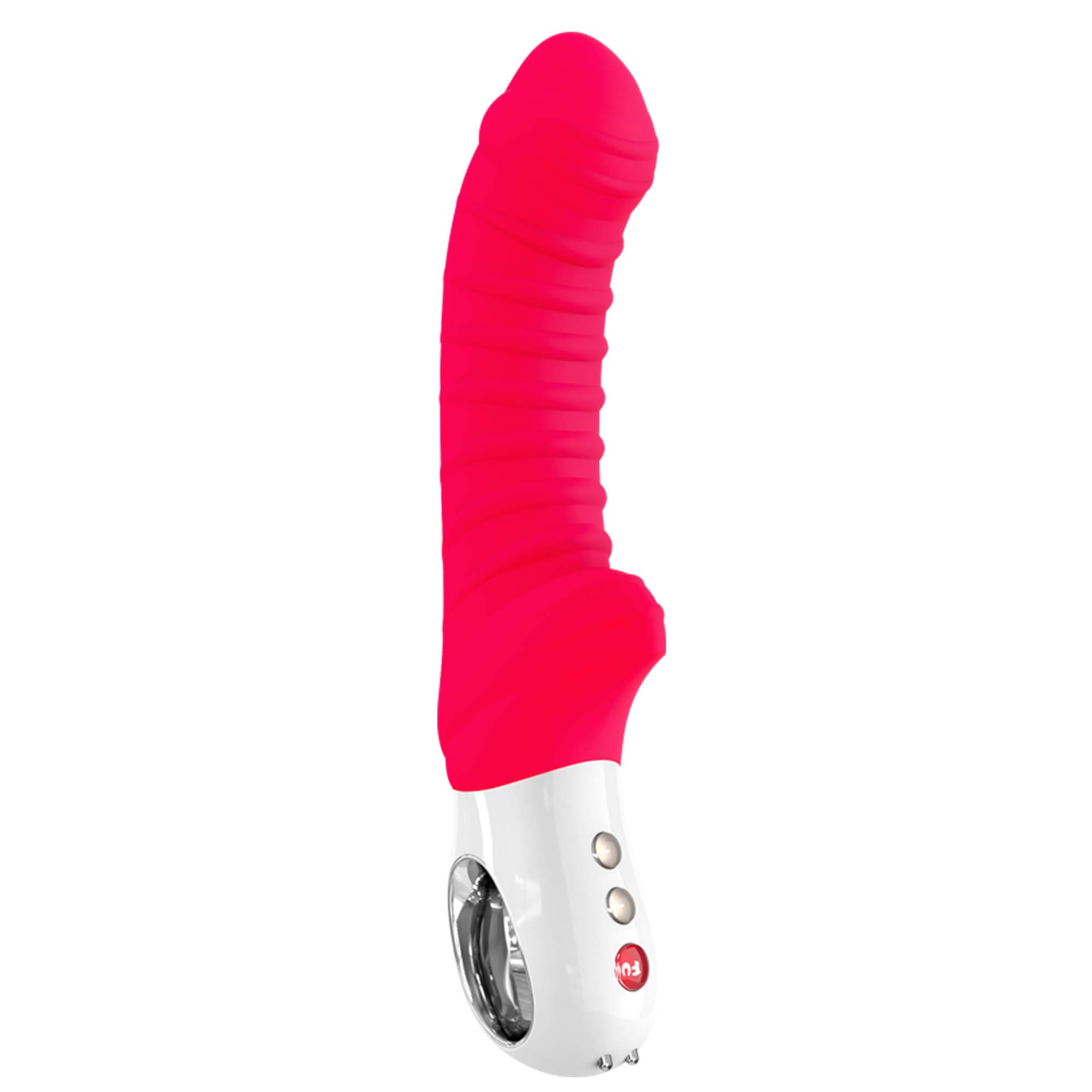 FUN FACTORY TIGER - vibrador G5 recargable para mujer estriado punto G rojo de silicona medica, india red | Silicona medica, india red
