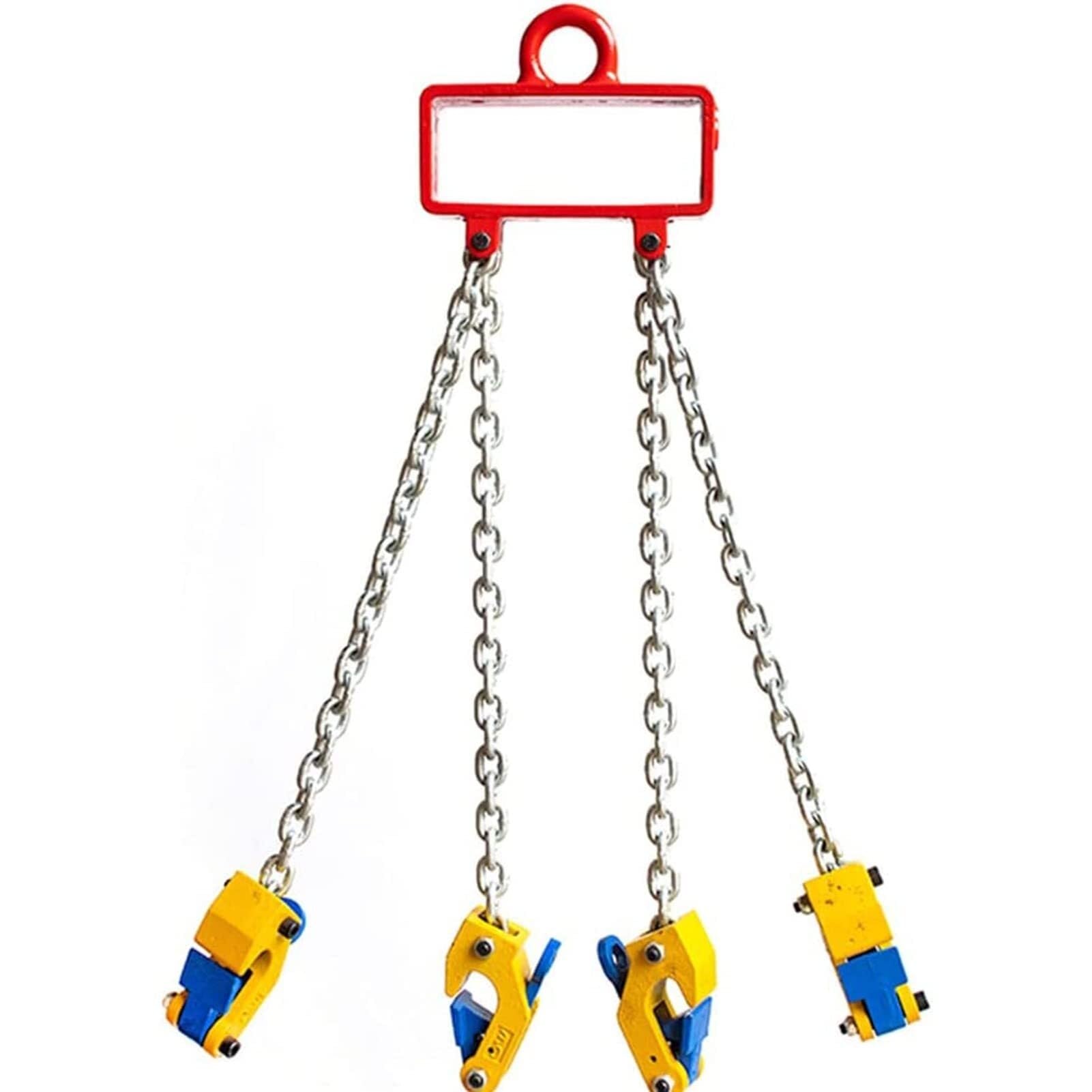 IROEJT Vertical Chain Drum Lifter with G80 Manganese Steel Chains Lifting Clamps, 2200/4400 Lbs Double Chain Slings, for Metal/Plastic Drums，P