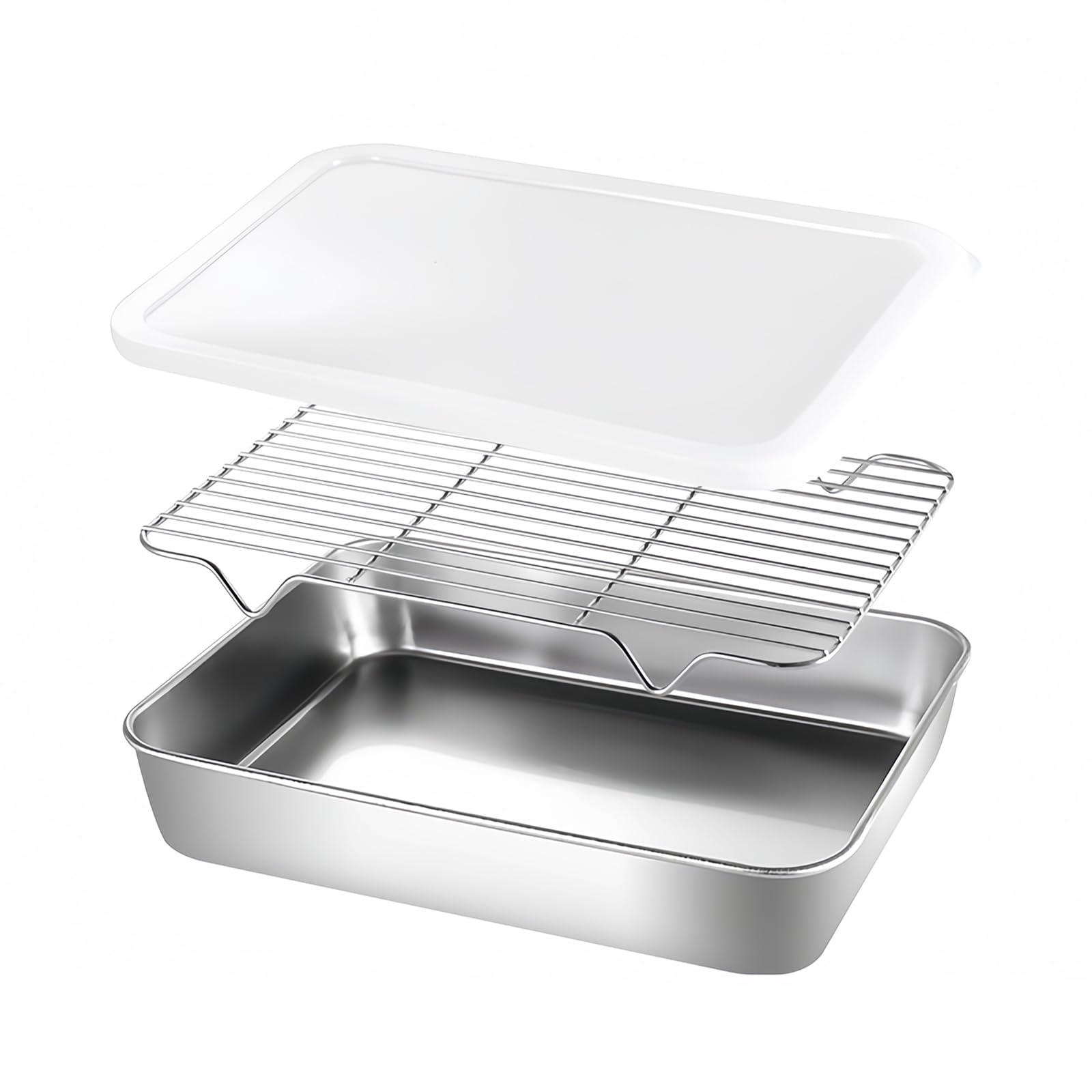 Plaque de cuisson avec couvercle et petite plaque avec grille de refroidissement 31 cm