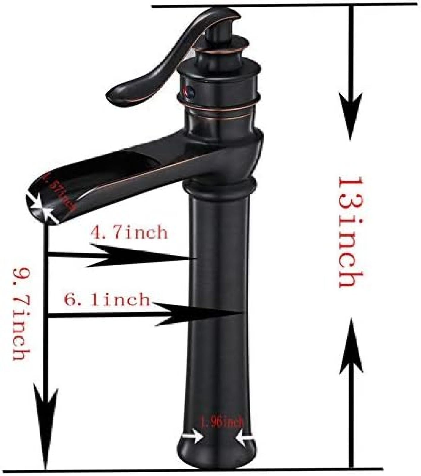 Waterfall Single Handle Basin Vanity Sink Vessel Bathroom Faucet Tall Mixer Tap Kitchen Sink Faucet — view 3