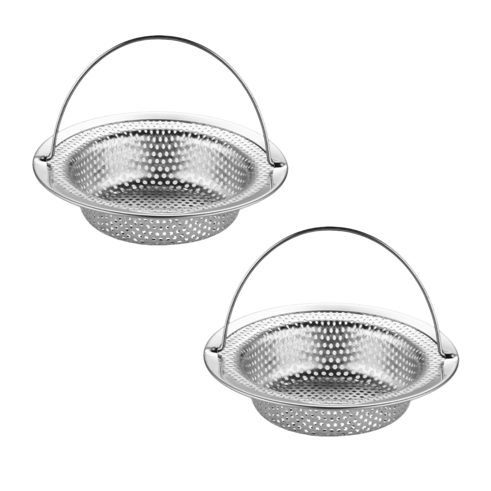 Kitchen Sink Strainer - ShiningUU 2 Pack Sink Strainer Basket Stainless Steel Drain Protector & Hair Catcher | Fits Kitchen, Bathroom, Shower Drain (External Diameter 11.5cm, Inner Diameter 7.5cm)​