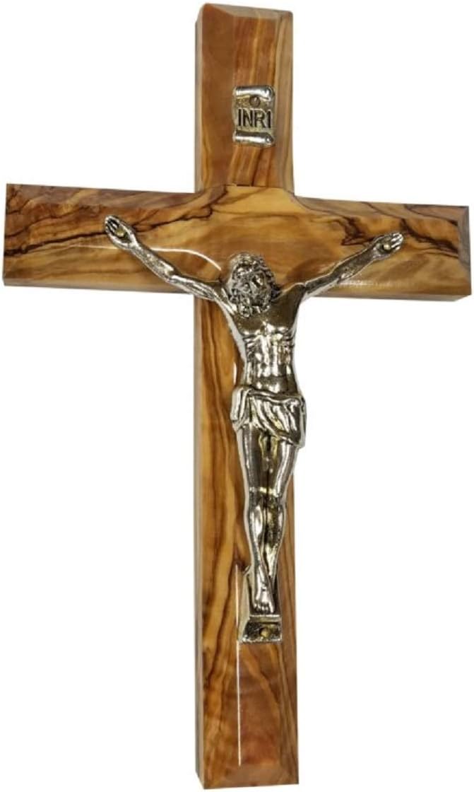 Bethlehem Gifts TM Wall Cross Crucifix Olive Wood Olivewood Bethlehem Holy Land Jerusalem 10 Inches