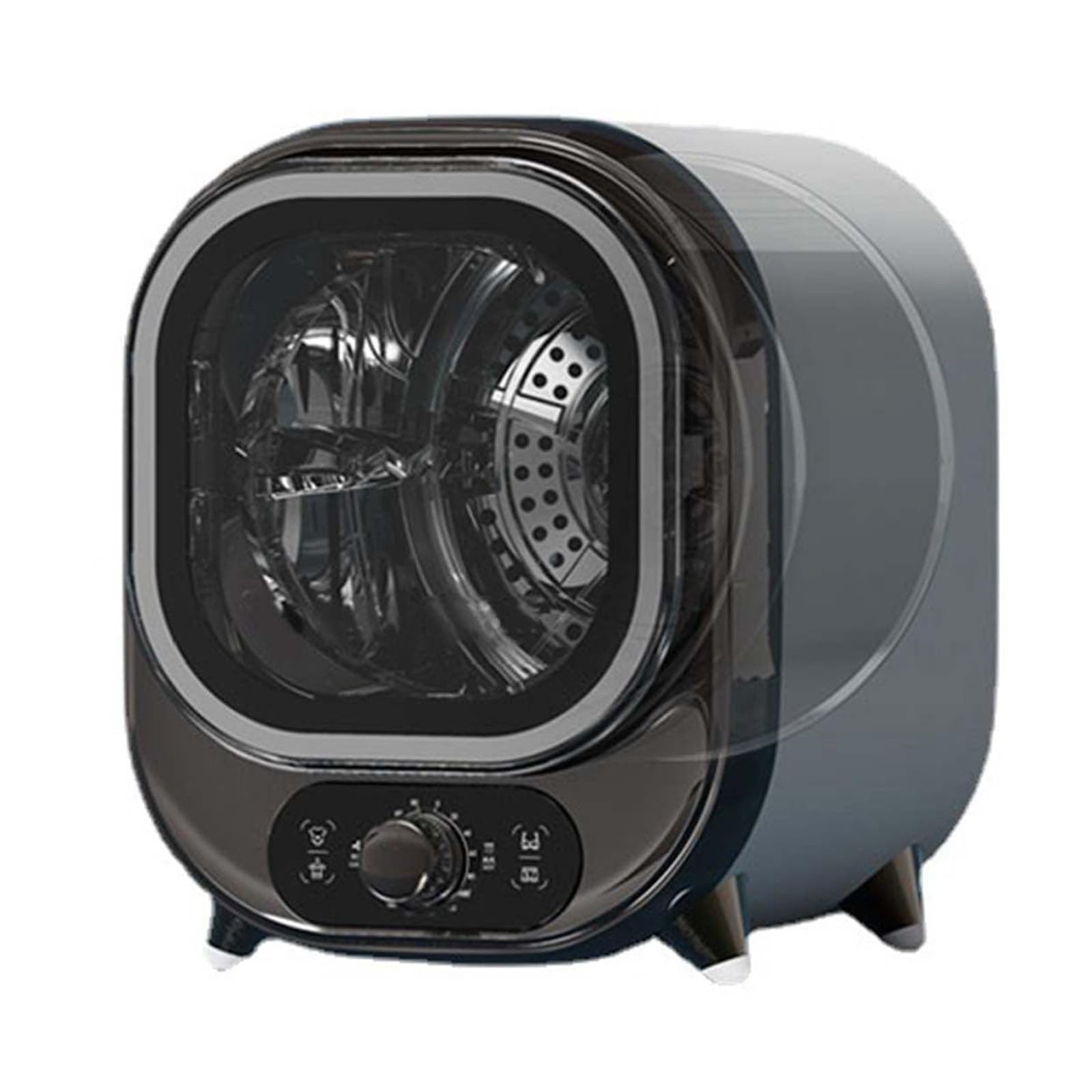 Secadora pequeña, compacta, mini centrifugadora, capacidad de carga de 0,8 kg con controles mecánicos, para uso en encimera o montaje en pared,Black