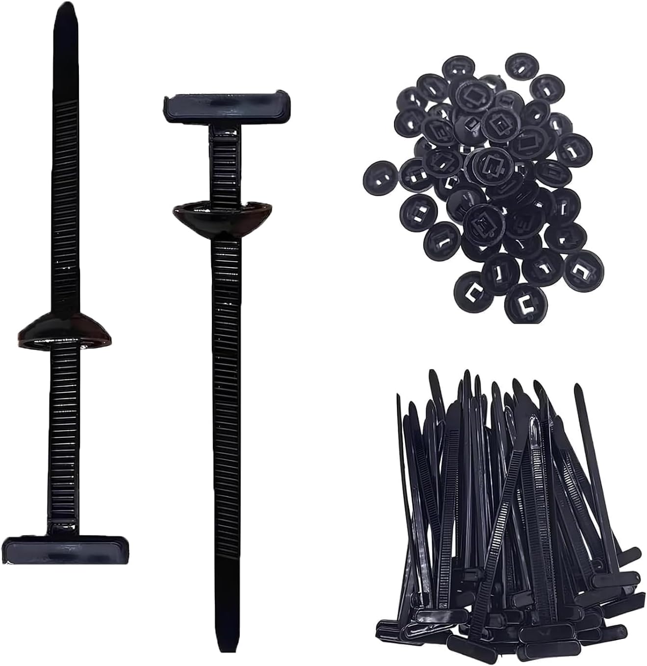 100PCS Nylon Universal Cable Tie Buckle, Zip Ties Heavy Duty with Pin & Button Design, Car Daily Repair, Applicable Toengine Lower Guard Plates, Fenders, Plastic Cable Ties Tool Fasteners Car Bod