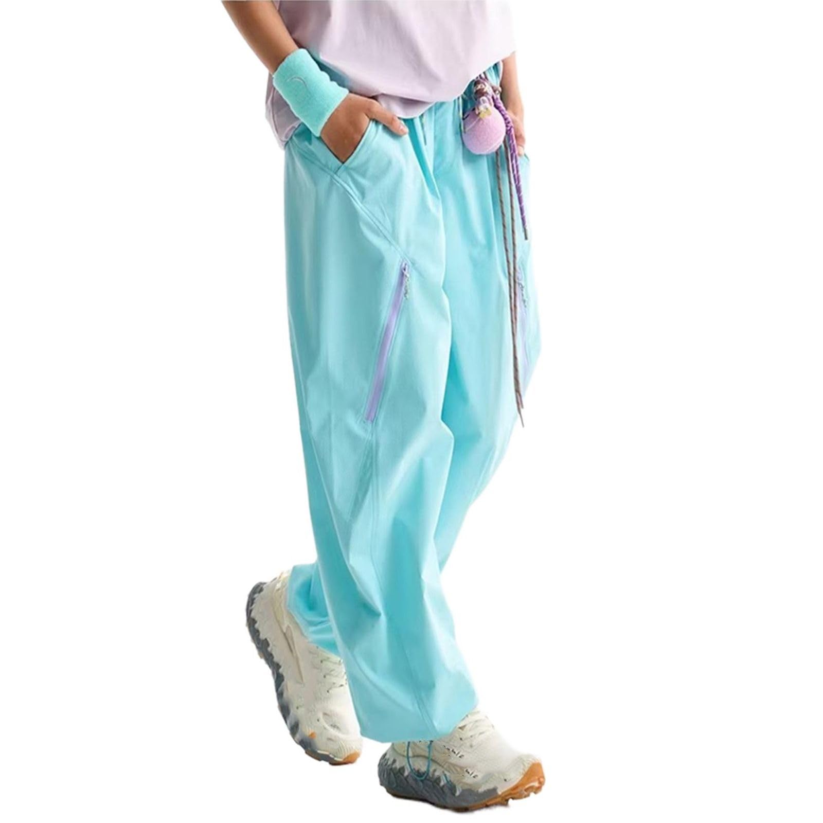 Pantalones de Pista para Senderismo para Hombre, Pantalones de Trabajo Unisex Holgados Casuales callejeros