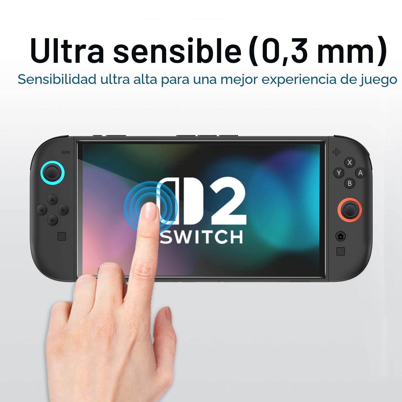 amFilm OneTouch Protector de Pantalla de Vidrio Templado para Nintendo Switch 2 Modelo 2025 - Con Kit de Alineación Automática, Sin Burbujas [2 Piezas]