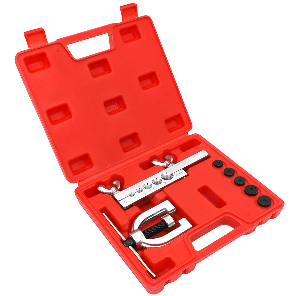 SCITOO Double Brake line Flaring Tool For copper Aluminum Steel Brass Tubing Tool, 45 Degrees