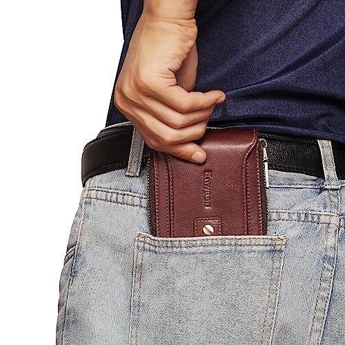 Mens Wallet with Zipper, RFID Blocking Secure Genuine Leather Bifold Zip Around Wallets Multi with Credit Card Holder2