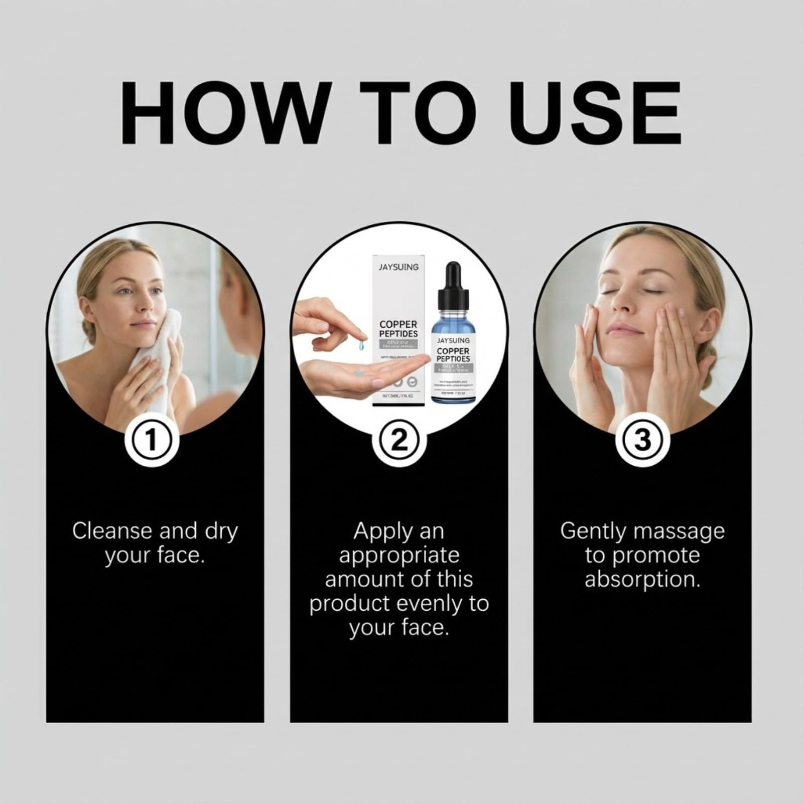 Siero peptidi con siero ialuronico per viso acido,con acido ialuronico - Siero viso anti,Siero viso con peptidi di rame. (3 bottiglie-30 ml)