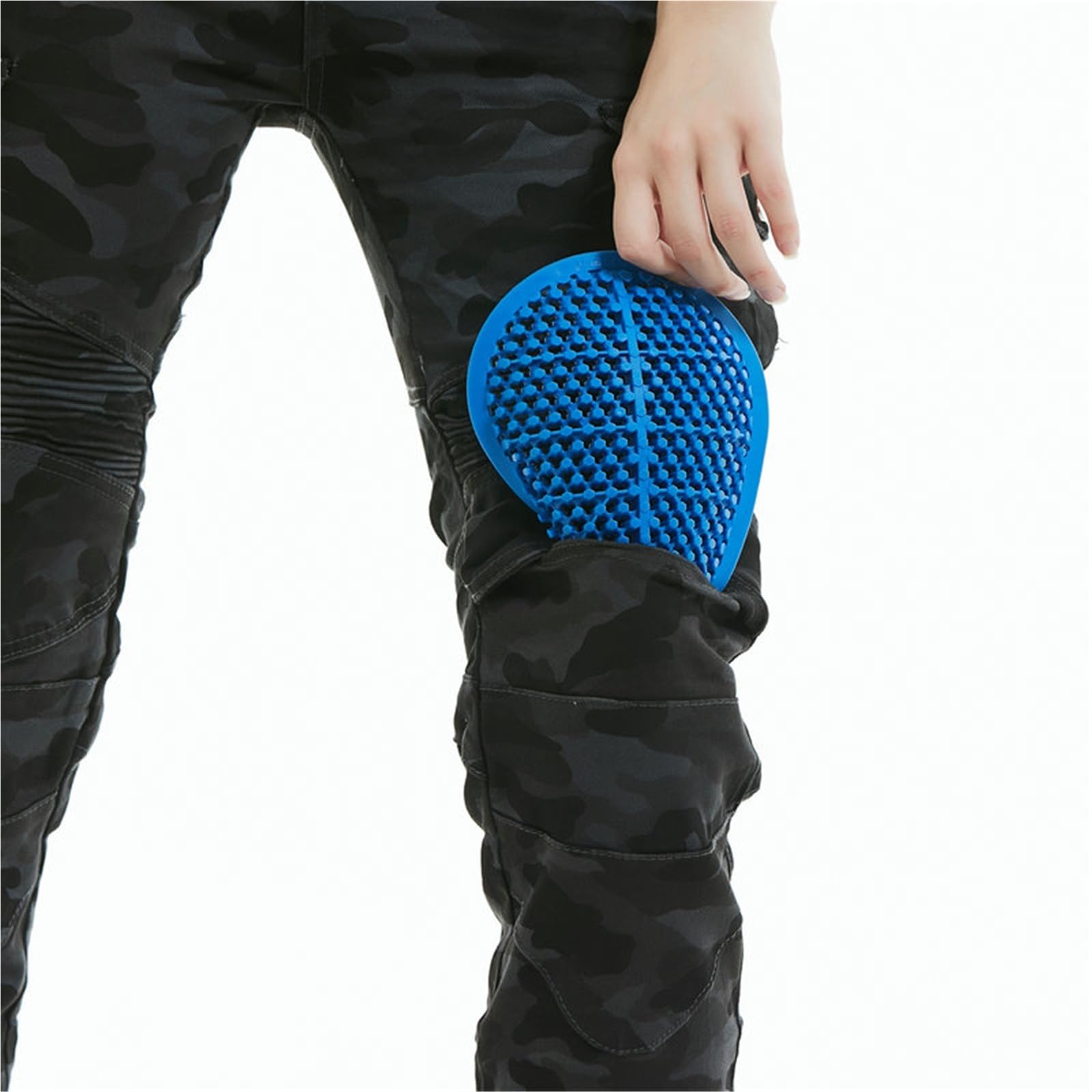 Pantaloni Da Motocross Da Donna, In Denim Resistente Agli Strappi, Con Vita Regolabile, Jeans for La Guida Fuoristrada(M)