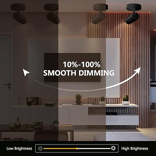 Miniatura 4 de VANoopee Focos de techo con zoom de 3 colores para interiores, montaje empotrado, foco de techo LED ajustable, lámpara de techo direccional, luz de