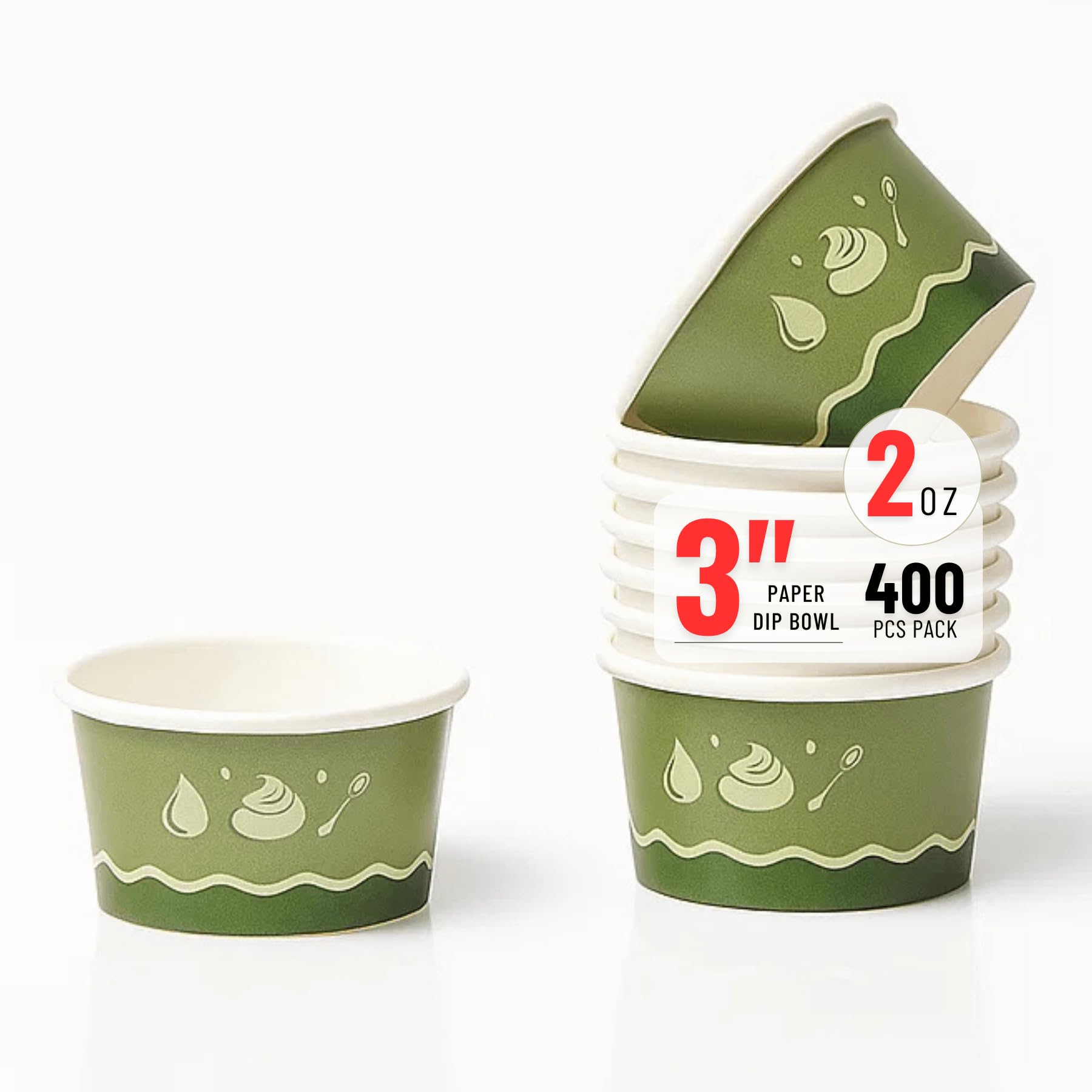 Magnus - Mini cuencos redondos de 2.5 pulgadas (200 piezas), cuencos desechables de 1 onza para fiestas, cuencos compostables de hoja de palma, ecológicos, como bambú, para salsas, salsa de soja,