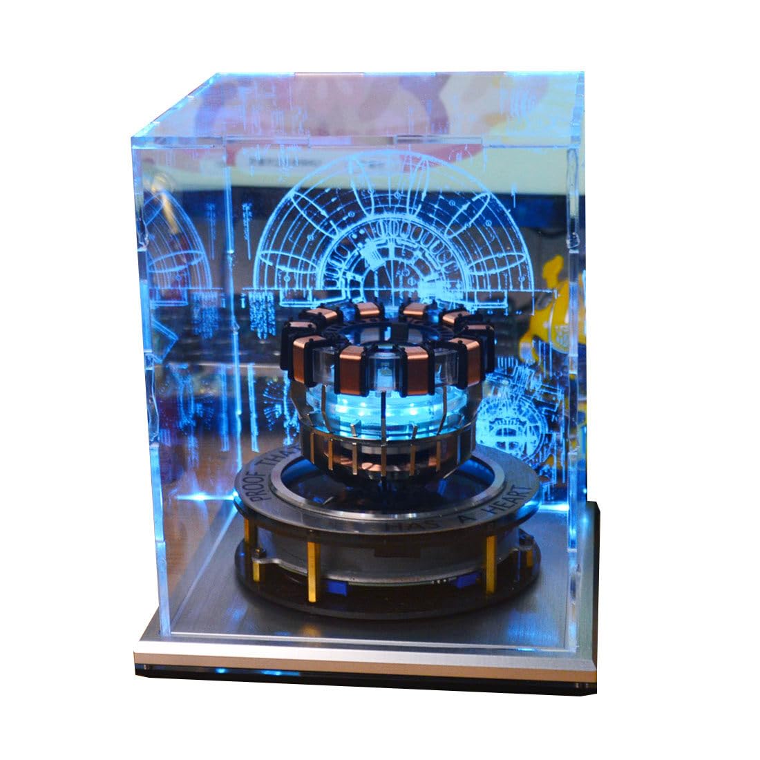 1:1 MK1 Arc Reactor, Floating Rotating LED Levitation Arc Reactor Model, Electric Arc Reactor LED Floating Arc Reactor MK1 with Holographic Shield -Gen 1, Type 2, 54BLDUED49F10D15E0I