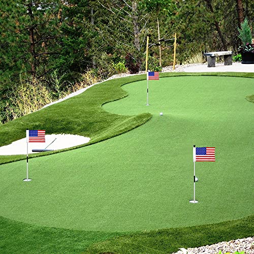 Standard Golf Flag Double Side American Golf Pin Flag Practic Putting Green Golf Flag For Backyard Garden Double-Sewn 600D Nylon Miniature Pin Flag Regulation Tube Flag 8"L x 6"H - Image 5