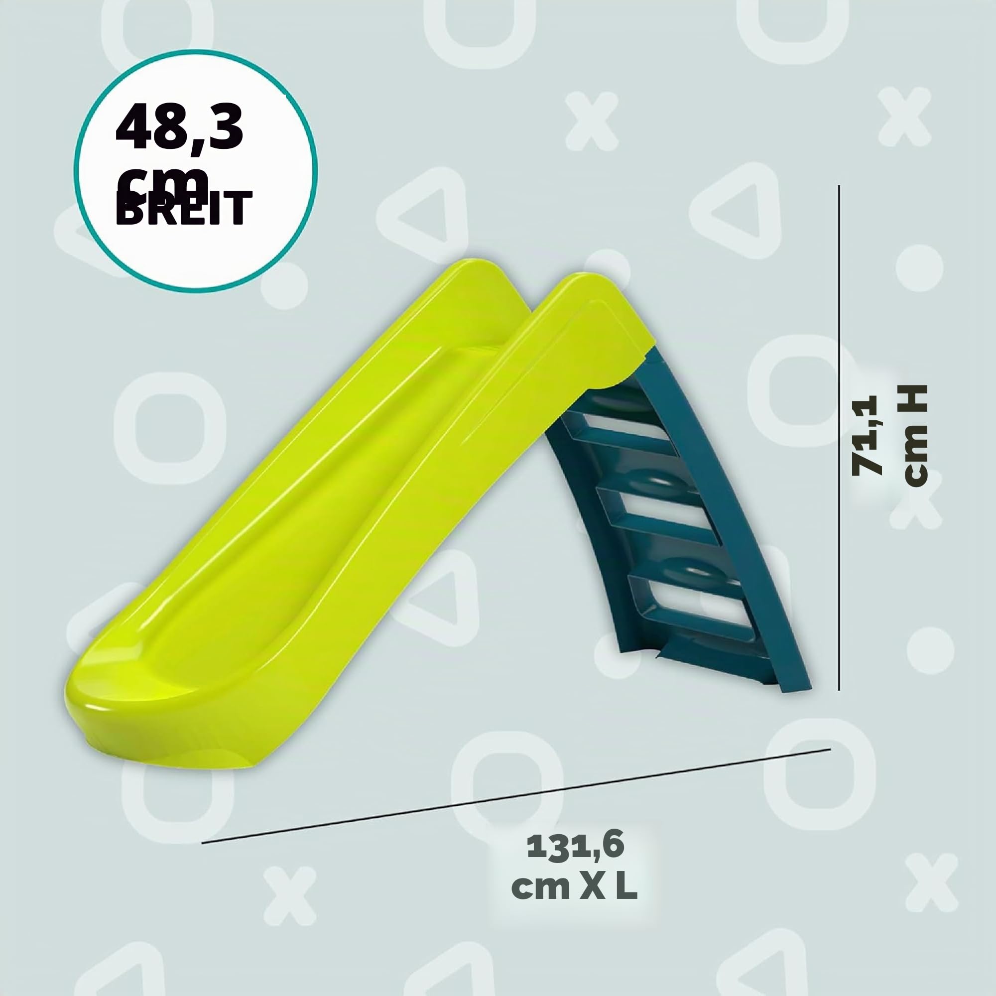 Flexi 2 Kinderrutsche Klappbar Indoor Outdoor Kunststoff Ab 18 Monaten Max. 30 kg Platzsparend