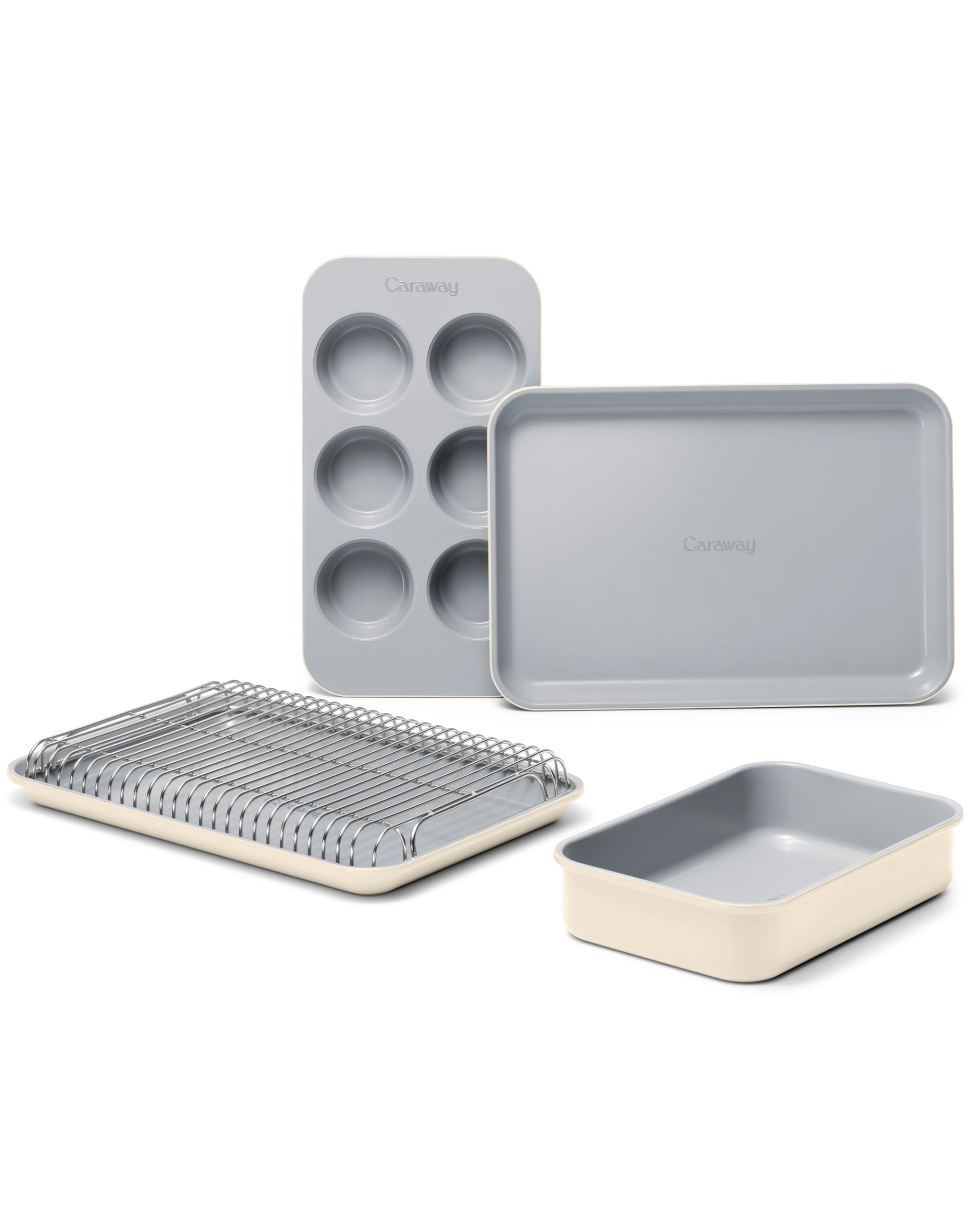Caraway 6-Piece Ceramic-Coated Mini Bakeware Set | Naturally Non-Stick, Non-Toxic, Compac…