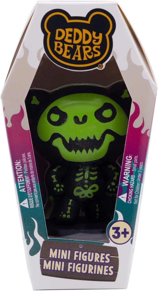 Just Toys LLC Deddy Bears Mini Figures – Series 1 Collectible Horror-Themed Blind Figures – Glow-in-The-Dark Howler & Rare Bears