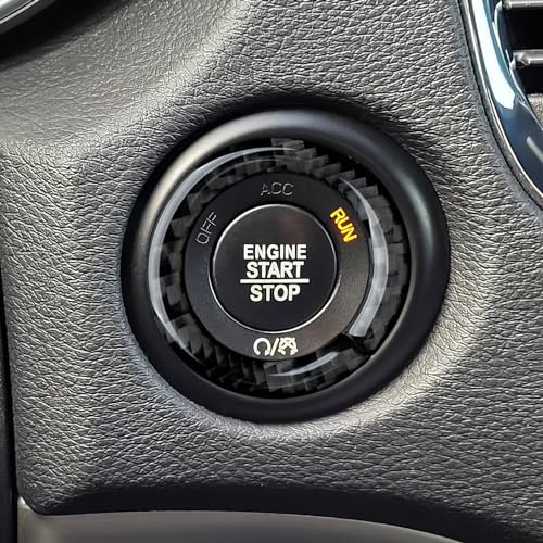 Image of Engine Start Stop Cover Decals for 2014 2015 2016 2017 2018 2019 2020 Dodge Durango Accessories Carbon Fiber Interior Stickers