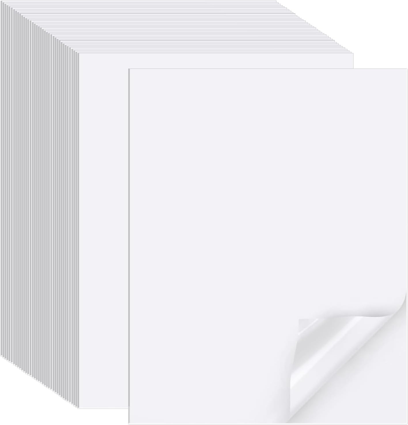 Printable Sticker Paper for Inkjet Printer, 300 Sheets 8.5" x11'' Matte Sticker Printer Paper Full Sheet Labels for Laser/Inkjet Printers, Letter Size