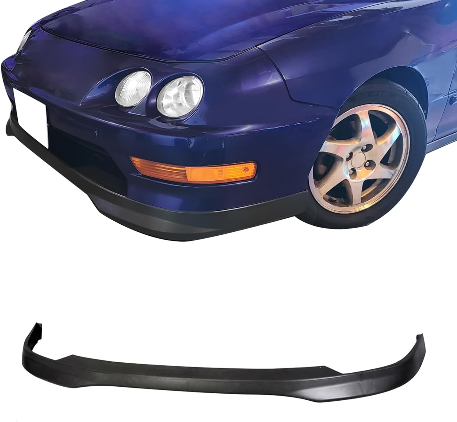 Front Bumper Lip Compatible With 1998-2001 Acura Integra, Black PP Front Lip Finisher Under Chin Spoiler Add On Bodykit Air Dam Chin Diffuser by IKON MOTORSPORTS, 1999 2000