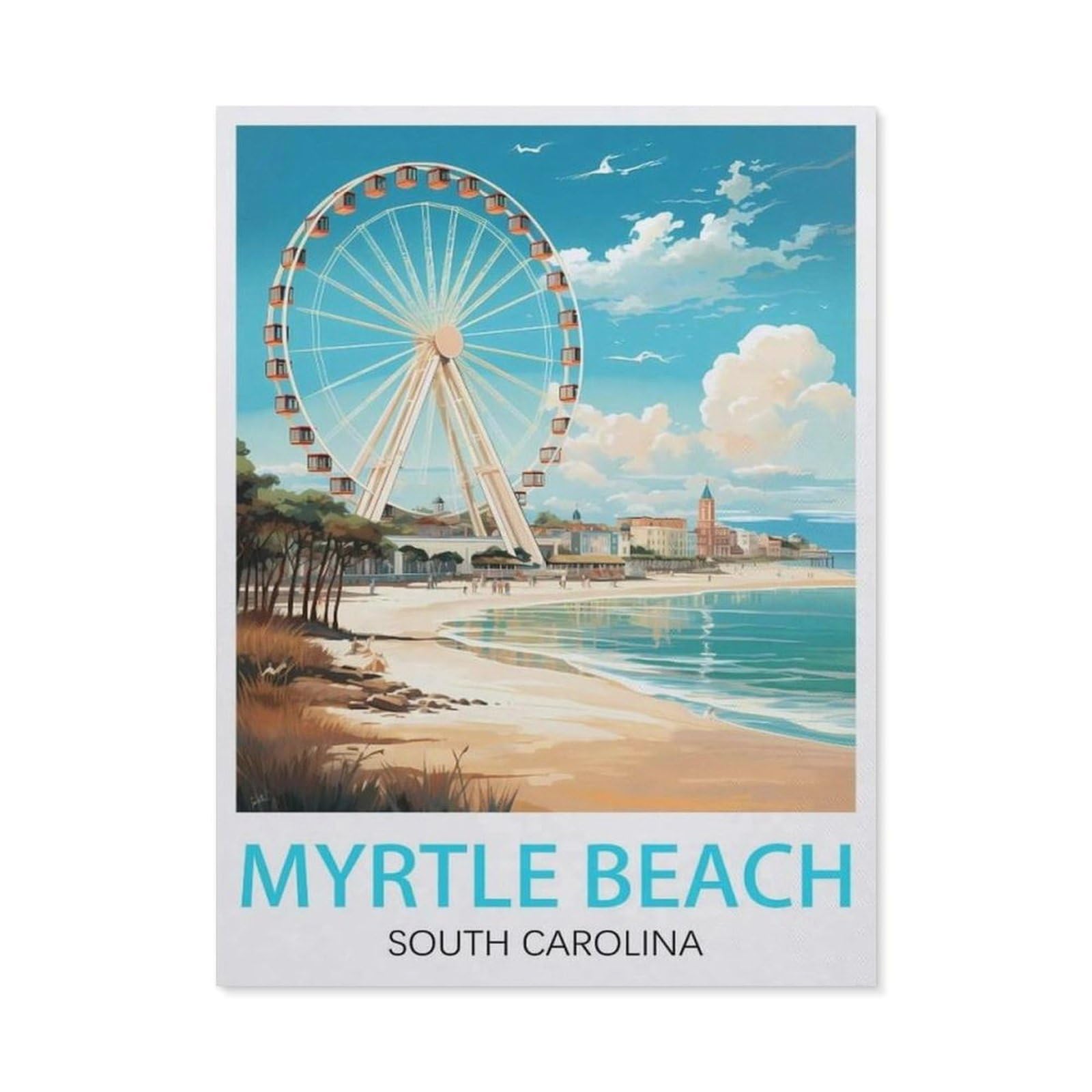 Metal Tin Sign，Myrtle Beach South Carolina(15x30cm）