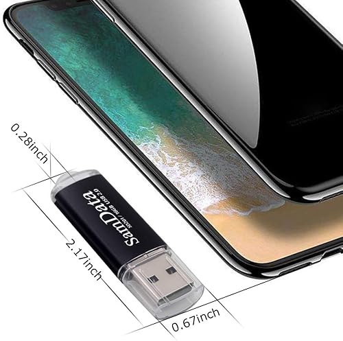 Miniatura 5 de Unidades flash USB de 16 GB, 1 paquete de unidades USB 2.0 para almacenamiento de datos, unidad de salto con indicador LED (negro, 16GB-1Pack)