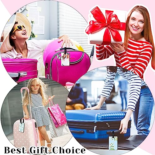 Lot de 12 étiquettes vierges à sublimation avec sangles, transfert thermique double face pour sac de voyage avec porte-clés boule moelleuse, porte-carte d'identité unique, étiquettes de voyage pour – vue 5
