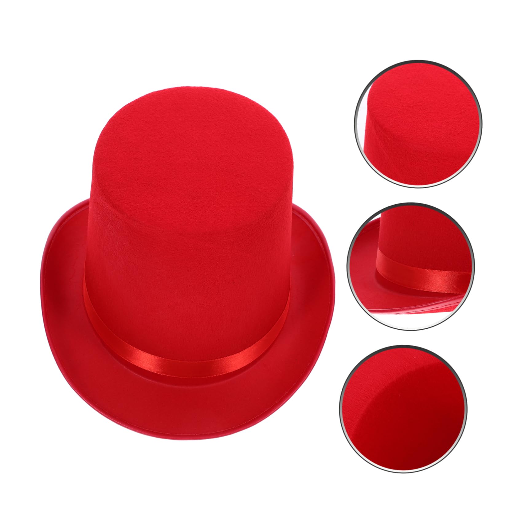 BESPORTBLE Vestire i Cappelli Berretto Fedora Falso Barra Cappello a Tricorno Costume Cappello Pieghevole Da Mago Maghi Accessori Tradizionale Cosplay Cappelli Da Festa Adulti Malvagio Rosso