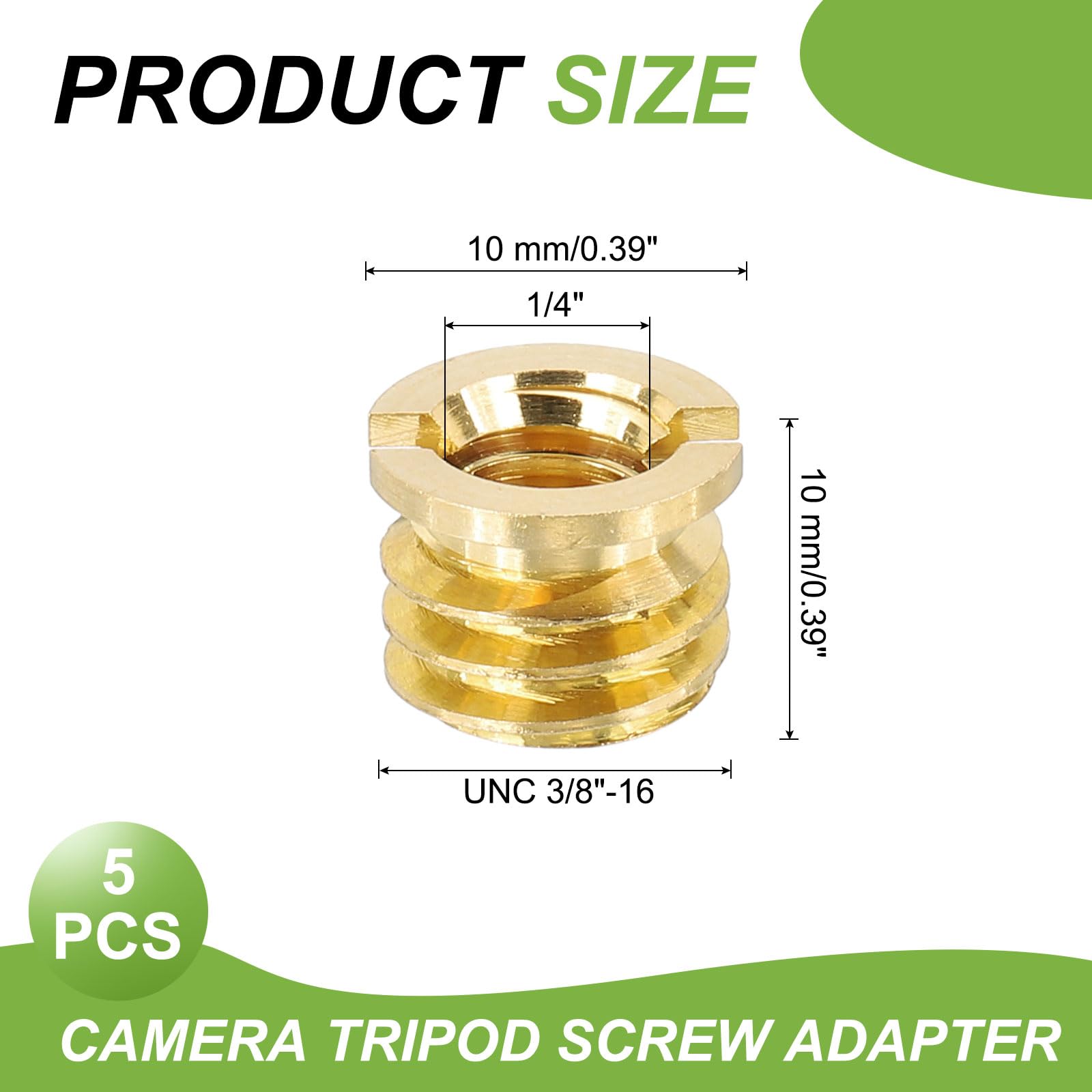 5 Adattatori Filettati Da 1/4'' Femmina A 3/8'' Maschio Per Treppiedi E Fotocamere – In Metallo Con Zigrinatura Antiscivolo