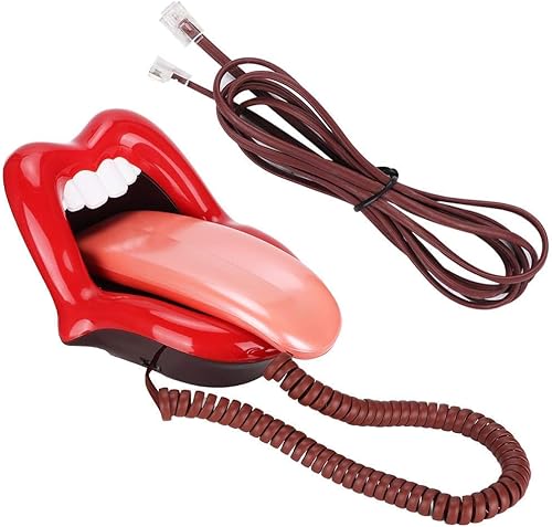 Miniatura 8 de Teléfono retro de boca roja, lengua roja con cable fijo, teléfono fijo sexy con boca, teléfono fijo con cable, novedad con cable, teléfono de labios