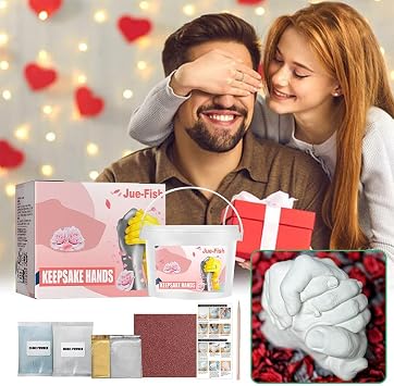 Holding Hands Casting Kit, DIY Plaster Statue Molding Kit, Family Hand Molding Kit Hand Foot Casts, 3D Hand Print Powder Casting Kit, Gifts for Mom, Mothers Day, Bridal Shower, Wedding, Anniversary