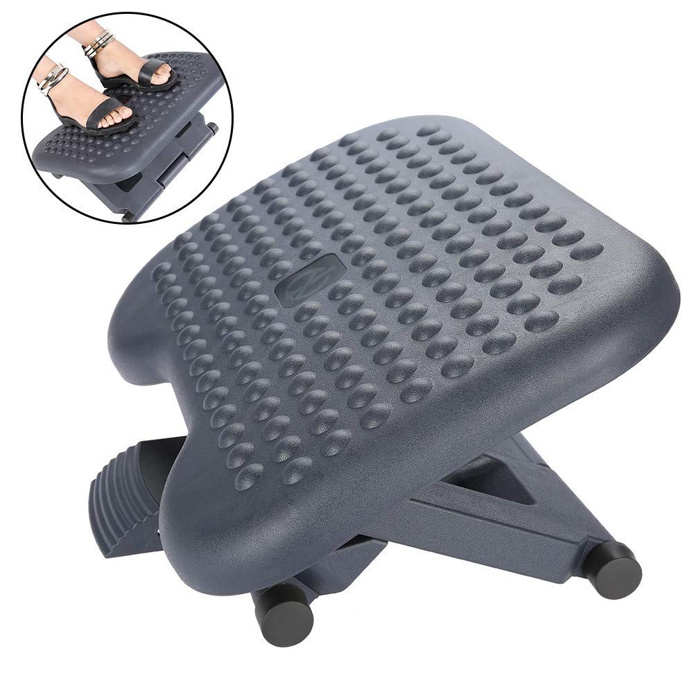 Poggiapiedi portatile ufficio, poggiapiedi regolabile per poggiapiedi sotto la scrivania Design ergonomico Altezza regolabile con funzione di massaggio Rilascio suola per uso domestico