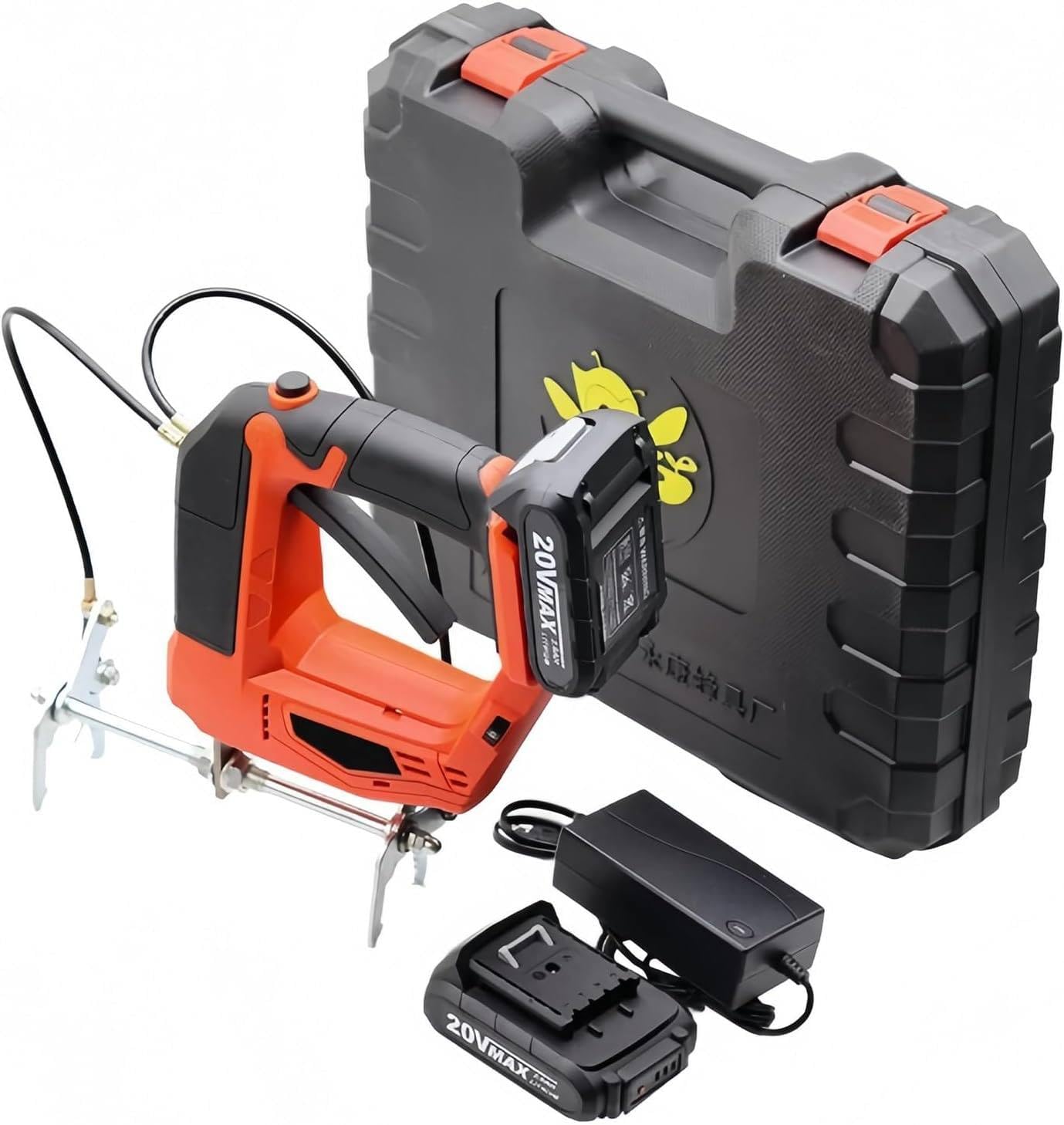 Smielatore Elettrico Senza Fili, Smielatore, Scuotitore per Telaini da 150 W, 2700 Giri/Min, Motore Brushless Ricaricabile, 1/2 Batterie Opzionali, per Apicoltura 2*Battery-Red