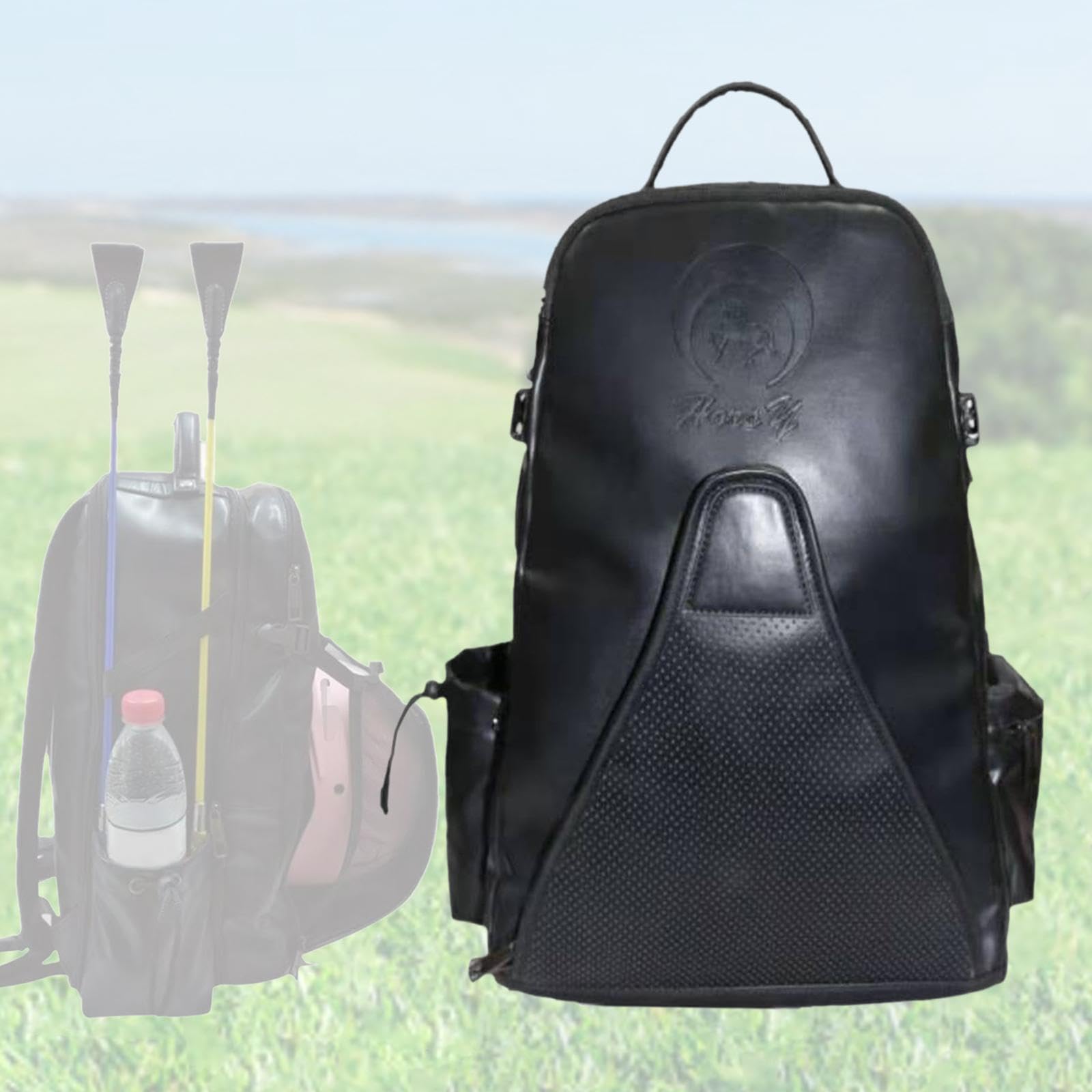 Mochila compacta para guardar equipo ecuestre, ideal para montar a caballo y senderismo, duradera, portátil y resistente al desgaste. Ideal para transportar equipo de