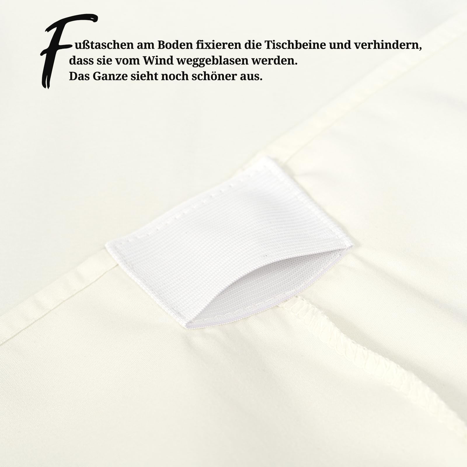 Teruntrue 6 Stück stehtisch hussen Elfenbein,Stehtischhusse Elfenbein für Ø 60-65 cm Stehtische und Bistrotische, Tischdecke aus Polyester mit Fußtaschen