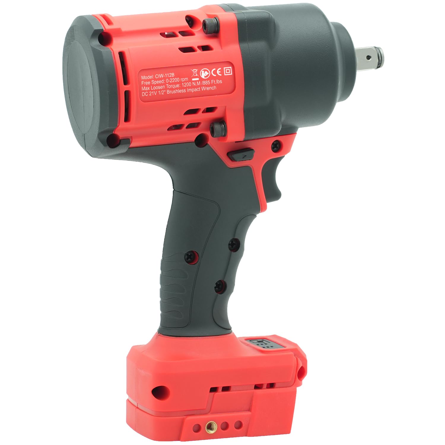CIW-112B-ML Avvitatore a percussione senza fili da 1/2 pollice per batteria Milwaukee18V, Avvitatore a percussione 885Ft-lbs pistola elettrica senza spazzole ad alta coppia, avvitatore a percussione