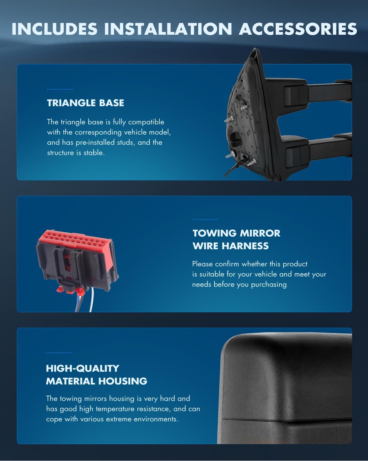 ECCPP Tow Mirrors Replacement Fit For 2008-2016 For Ford For F250 For F350 For F450 For F550 Super Duty Towing Mirrors Black Manual Control Turn Signal Light Driver & Passenger Side Pair Mirrors