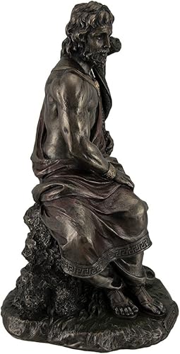 Miniatura 2 de Veronese Design Asclepius griego Dios de la medicina sosteniendo serpiente entrelazada estatua bronceada