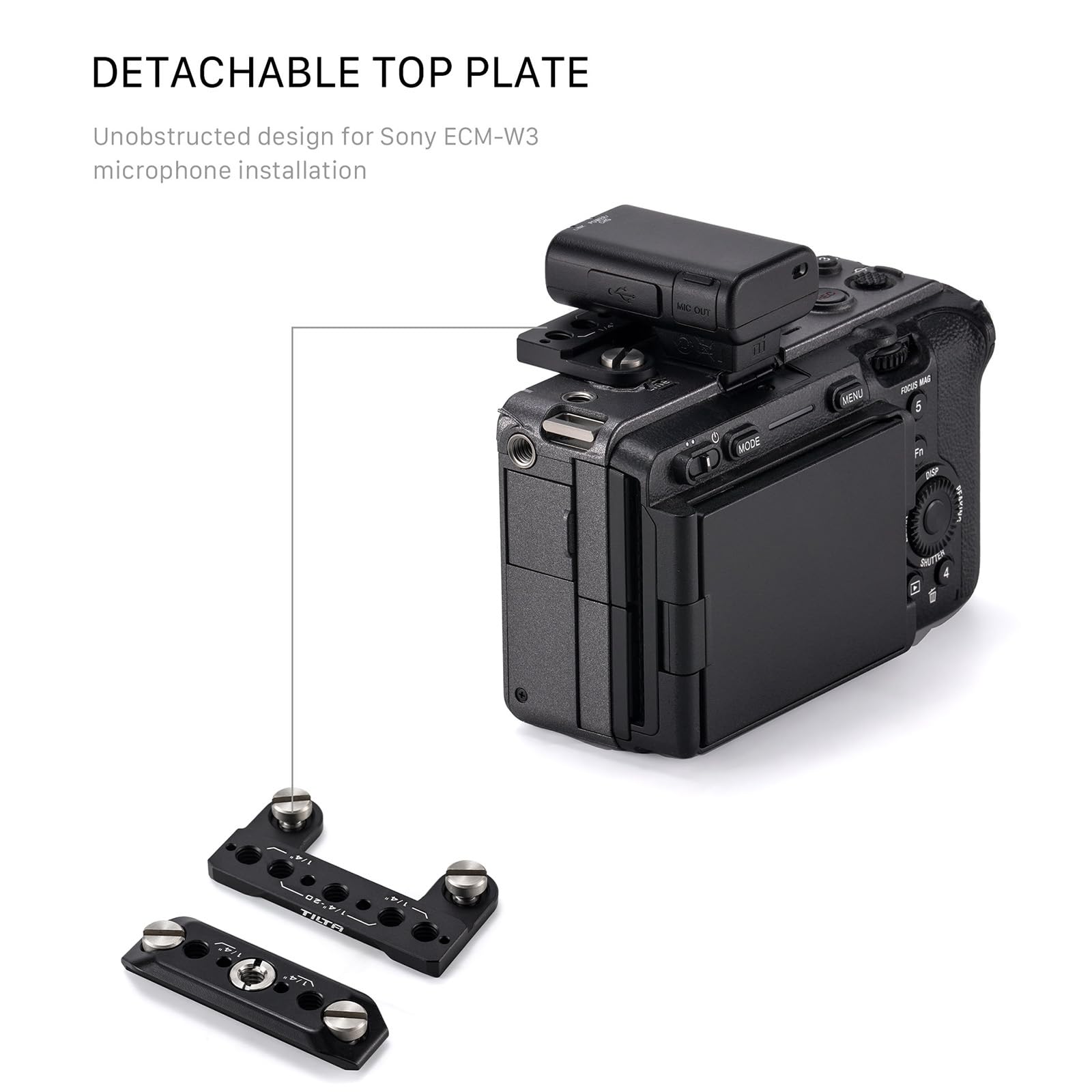 Tilta Plaque supérieure FX30 Plaque supérieure à Griffe Compatible avec la Carte d'extension pour caméra FX3/FX30 V2 - Noir TA-T16-HSTP-B