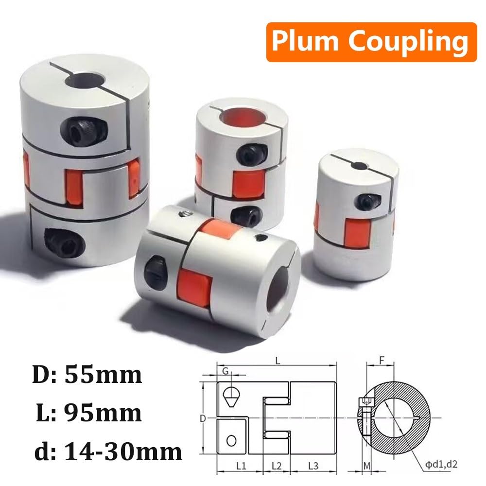 Accouplement à mâchoires Flexible série LM D55 L95, diamètre d'arbre D55L95, Accouplement CNC, Couples de 14 30 mm Cheerfully(17x20mm)