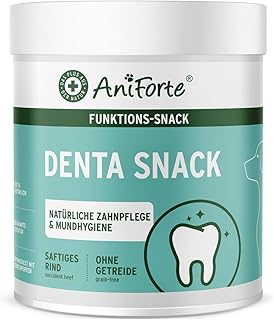 AniForte Denta Snack für Hunde 300g - natürliche Zahnpflege, gegen Hund Mundgeruch, Hundeleckerli für gesunde Zähne & Vorbeugung, Mundhygiene Zahnpflegesnacks getreidefrei product image