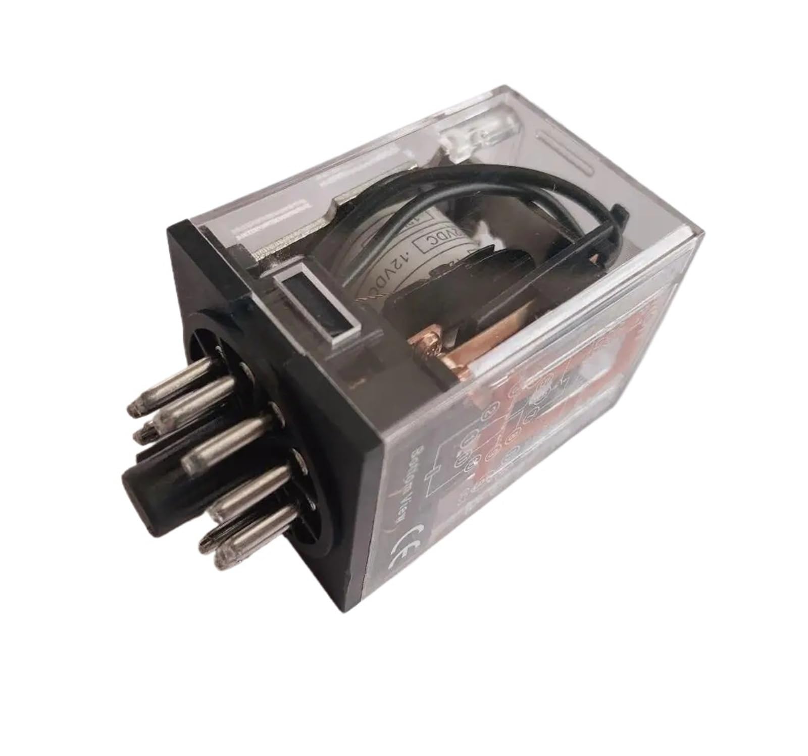 Relé electromagnético pequeño 2P 8 pines con base PF083A 3