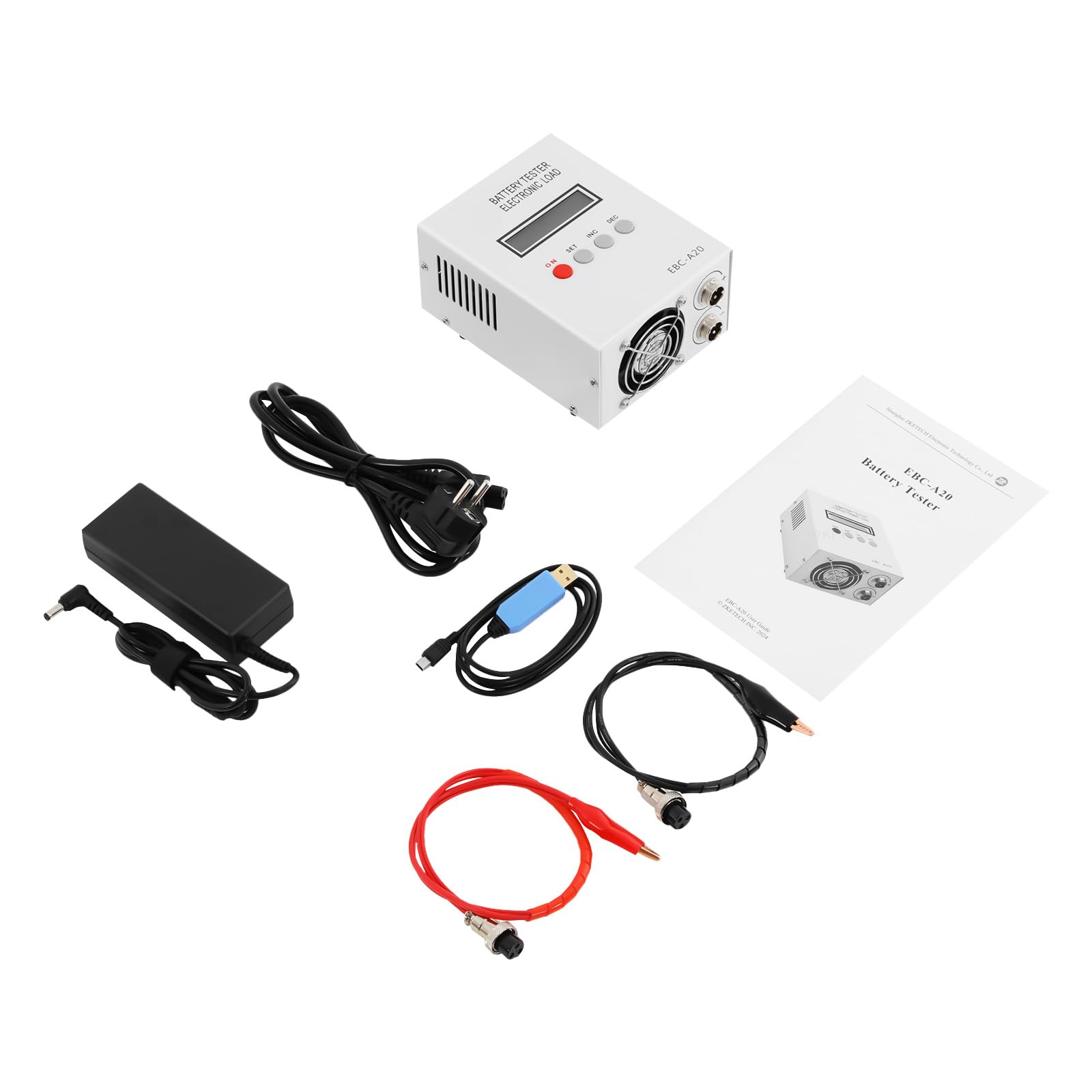 Tester per batteria da 85 W, tester di capacità, tester di capacità della batteria | Tester elettronico per batteria con display LCD, ricarica 5 A, scarica 20 A, 12 x 15,5 x 8,5 cm