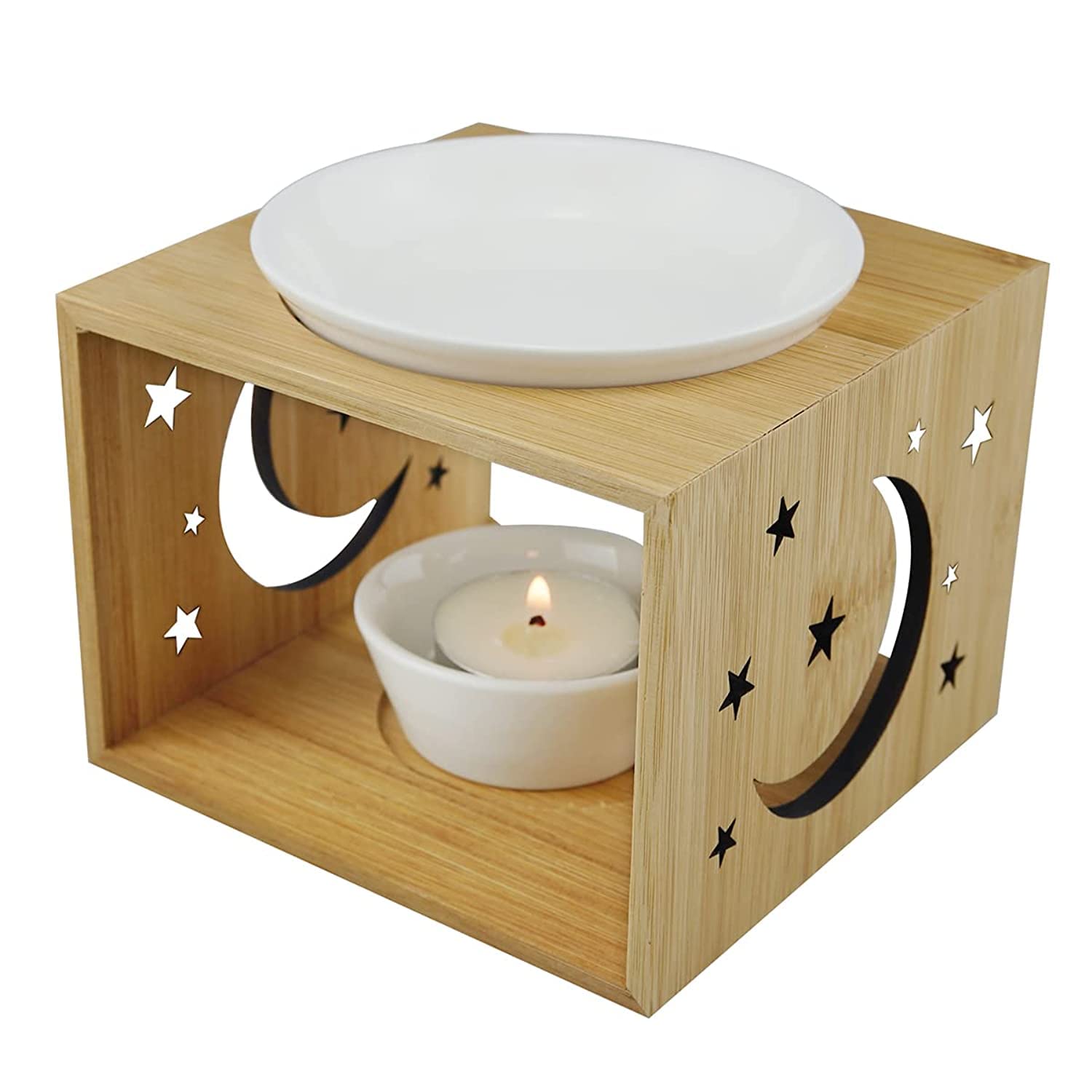 C.C. Tea Light Candle Holder Ceramic,Essential Oil Burner Diffuser Aroma Candle Warmers Yoga Spa Home Bedroom Decor, Candle Holders Kitchen & Home