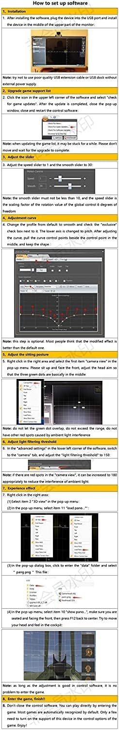 TrackNP 5 Head Tracking Gaming Professional Head Posture Infrarouge Tracking System, Game Controller as VR, Compatible with Windows, Noir, Ordinateur personnel