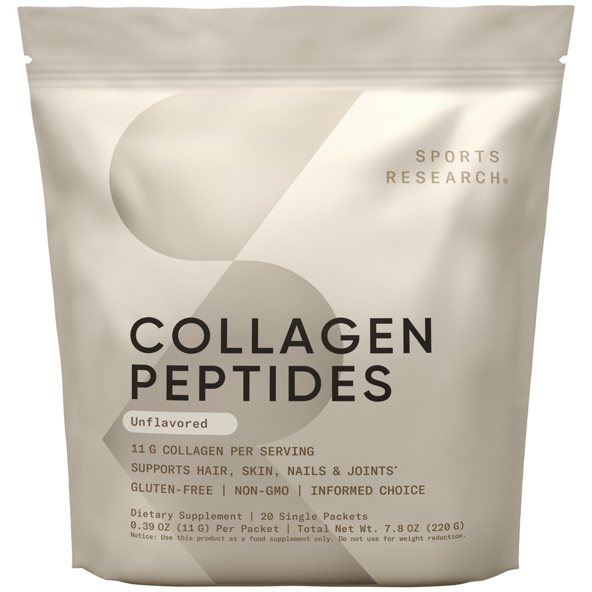 Sports Research Collagen Peptides (Pack of 20, Each 11g)