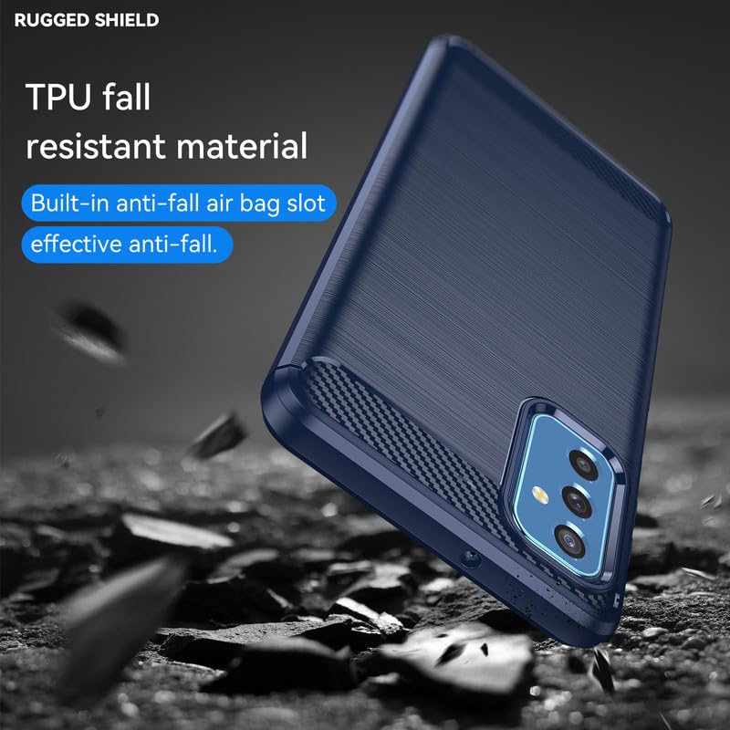 Image of Hybrid Carbon Fiber Back Case for Samsung Galaxy M52 5G (Blue)