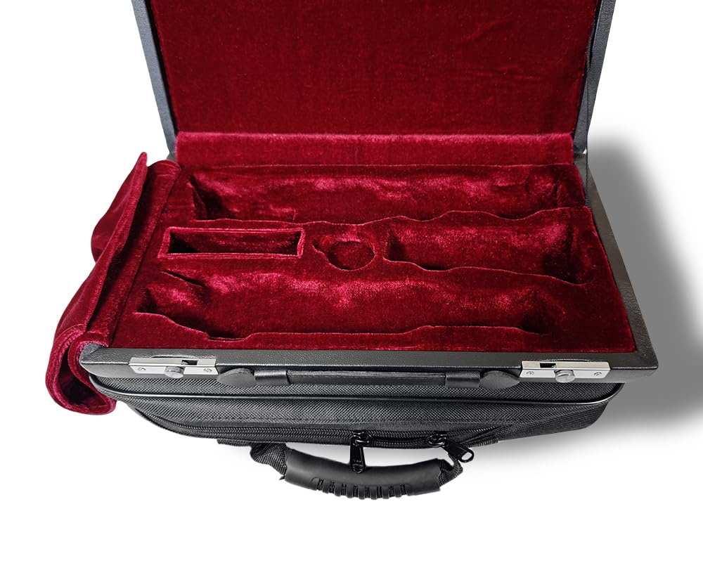 YoungMonic Oboe Case Black Color Hard Case With Case Cover Portable Oboe Box With Soft Bag Back Strap Easy To Protect Oboe Carry Oboe (black)