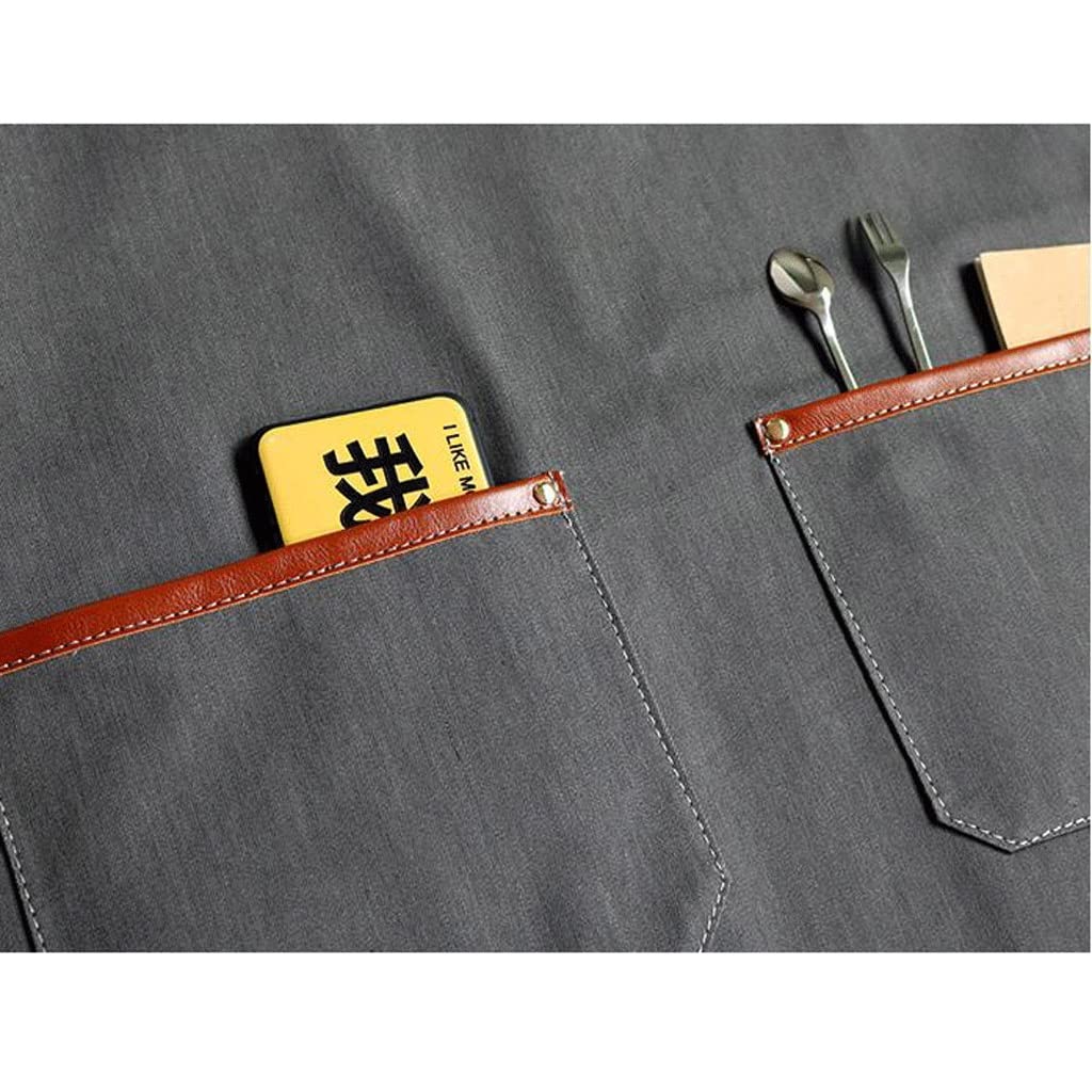 SSDD Barista Denim Delantal Verano Retro Pelo Salón Tienda de Encaje Cocina Restaurante (Size : Gray)